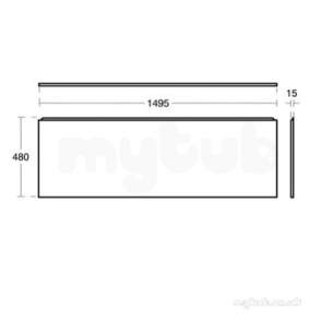 Ideal Standard Concept Furniture -  E6499wg White Gloss Concept Front Bath Panel 1500mm