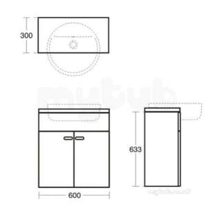 Ideal Standard Concept Furniture -  Ideal Standard E6493so American Oak Concept Vanity Unit 300x600mm Wall Mount 2 Doors