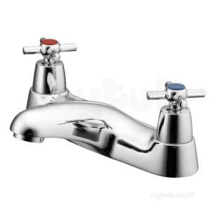 Armitage Shanks Domestic Brassware -  Chrome Elements Brass Bath Filler Double Cross Handles Ceramic Disc