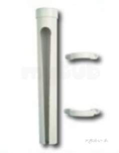 Polypipe Polyplumb Polyfit -  Polypipe Bopg50 White Polyplumb Overflow Pipe Guard With 2 Pipe Clips