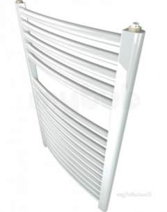 Caradon Ladder Towel Rails -  Stelrad 147007 White Curved Ladder Heated Towel Rail 750x600mm