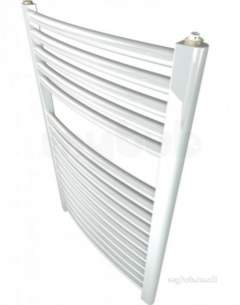 Caradon Ladder Towel Rails -  Stelrad 147008 White Curved Ladder Heated Towel Rail 1200x500mm