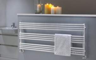 The Radiator Company Towel Warmers and Decorative Rads -  Bdo25s3612w White Bdo25 368x1200mm Heated Towel Rail Automatic Bleed Valve