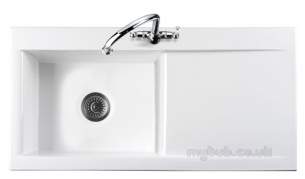 Rangemaster Sinks -  Nevada Cnv1rwh Ceramic 1 0b Rhd Sink Wh