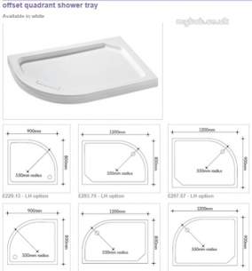 Manhattan Shower Enclosures -  Duralite V2 900 X 800mm Quadrant Tray Rh