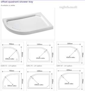 Manhattan Shower Enclosures -  Duralite V2 900 X 800mm Quadrant Tray Lh