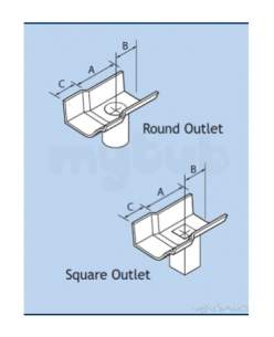 Alumasc Rainwater Products -  Plain 4 Inch X 2.5 Inch Ogee Outlet Og1/38