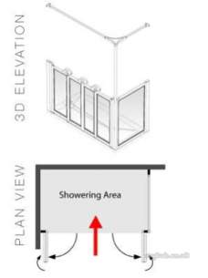 Akw Level Access Showering -  Akw Option K 900 High Screen Set 1200 X 700 Rh