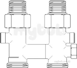 Oventrop Industrial Valves and Actuators -  H Section Flush Bypass Unit 1/2mx3/4m