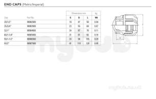 Philmac 3g Metric/imperial End Cap 9029 20-1/2