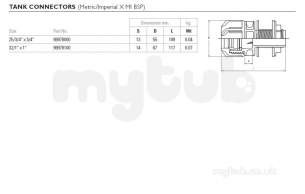 Philmac 3g -  Philmac 3g Tank Connector 9780 25x3/4