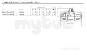 Philmac 3g -  Philmac 3g Metric/imperial Tee Pxm 9932 25x3/4