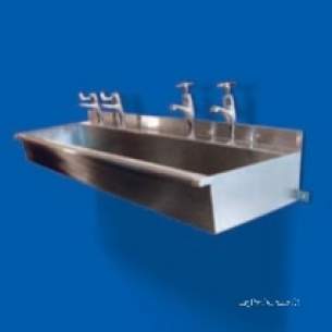 Pland Catering Sinks and Stands -  Pland 2440mm Wash Trough Exc Tap Land Ss