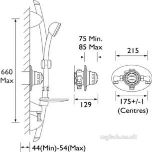 Gummers Commercial Showers -  Sirrus Ts1875ccpo Dc Con Therm S/vlv Cp