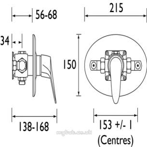 Gummers Commercial Showers -  Sirrus Tnp2000ccp-o Manul Valve Plus C/lvr Cp