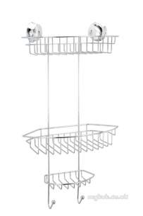 Croydex Bathroom Accessories -  Twist N Lock Qm344341 3 Tier Basket