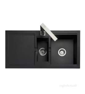 Rangemaster Sinks -  Leisure Cubix 985508 15b Black Cx9852bl/