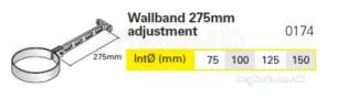 Rite Vent B Vent Flue -  Schiedel 125 Dia Bvent Wallband 300mm