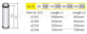 Rite Vent B Vent -  Ritevent Ics 130mm 1000mm Lgth J2101130