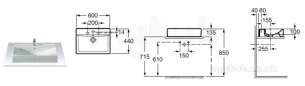 Roca Sanitaryware -  Roca Diverta 600mm One Tap Hole On Countertop Basin Wh