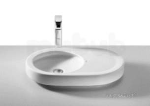 Roca Sanitaryware -  Roca Orbita 630mm No Tap Holes On Countertop Basin Wh