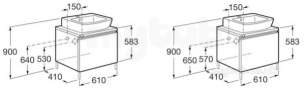 Roca Furniture and Vanity Basins -  Roca H And H 610 X 410 Base Unit Single Draw W/nut