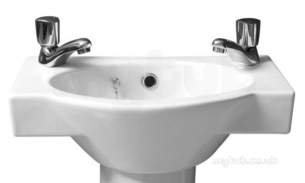 Roca Sanitaryware -  Roca Amaya 450 Basin Two Tap Holes White 475121000