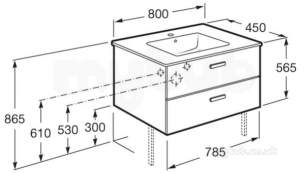 Roca Furniture and Vanity Basins -  Roca Victoria Unik 800 X 450 Basin Plus Unit W/nut