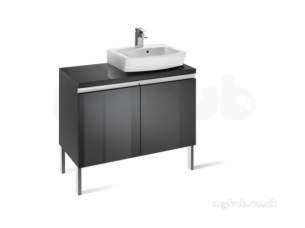 Roca Furniture and Vanity Basins -  Roca H And H 820 X 410 Base Unit Double Draw Right Hand G/gry