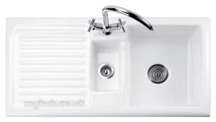 Rangemaster Sinks -  Rustique Crs10202 1.5b Left Hand Ceramc Sink Wh