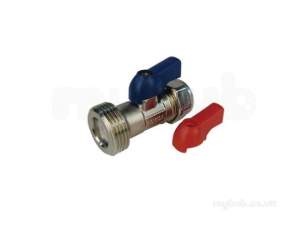 Washing Machine Taps and Hoses -  15mm Str Wash Mac Tap And Check Valve Handc