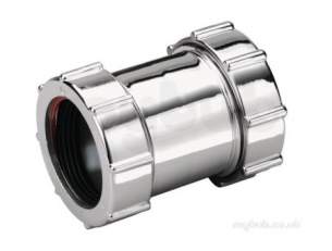 Multikwik Wc Connectors -  32mm Straight Coupling Chrome