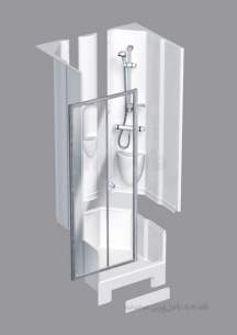 Coram Shower Pods -  Coram 900 Alcove Bi-fold Door Pod Ps/cl Door Only