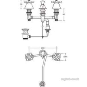 Ideal Standard Sottini Brassware -  Ideal Standard Reprise N9669 3th Bidet Mixer And Puw Chrome Plated Obsolete