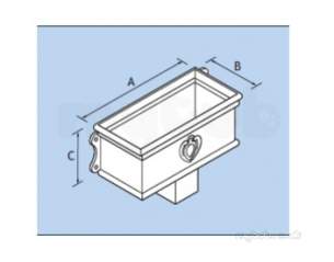 Alumasc Rainwater Products -  Plain 3 Inch X 3 Inch Sq Hopper Head Rwoh/33