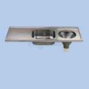 Twyfords Commercial Sanitaryware -  Vecta Ti Disp Hopper Sink Right Hand Drnr 1600mm Ss8107ss