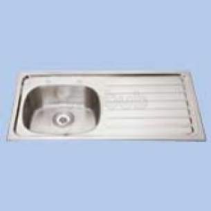 Twyfords Commercial Sanitaryware -  Vecta Two Tap Holes Inset Sink No O/flow Right Hand Drainr Ss8601ss