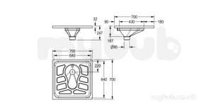 Sissons Stainless Steel Products -  Franke Sissons S/s Squatting Pan Plus Back Inlet