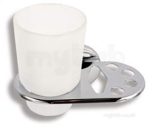 Metal Znojmo Nova Bathroom Accessories -  Nova 1 Toothbrush And Mug Holder Chrome