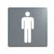 Delabie Male Wall Sticker 304 Stainless Steel Satin