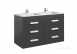 Debba 1200mm 3 Drawer Vanity Unt Gls Wht