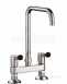 Delabie Twin Hole Deck Mtd Mixer 45lpm Swivel Tube Spout 22 L300mm