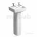 E200 Hr Washbasin 450x340 Two Tap Holes White