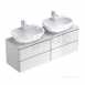 Softmood 1400mm Basin Unit 2 Drw Gl Lgry