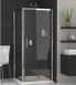 Fen1000aqu Polished Silver Shine Xtra Clear Glass Bi-fold Shower Door 1850mmx800mm