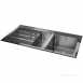 Silhouette Black Glass Kitchen Sink With 1.5 Bowl And Left Hand Drainer