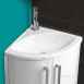 Hib 8880 White Solo Wave Corner Wall Mounted Wash Basin One Tap Hole