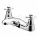 Chrome Elements Brass Bath Filler Double Cross Handles Ceramic Disc